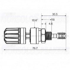 WBT-0708 AG - Silver Pole Terminal Pole -Ø17mm - Gold