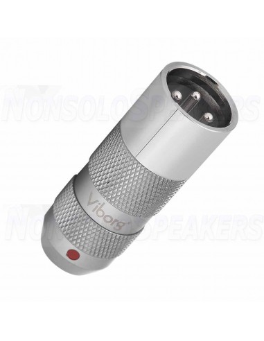 VIBORG XM-202R Rhodium Plated Pure Copper 3 Way Male XLR Connector Ø11mm