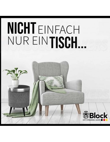 Block STOCKHOLM Bluetooth speaker table white