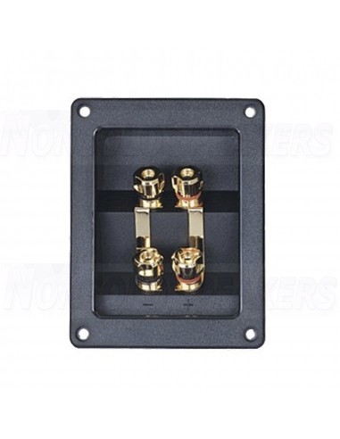 VS06 Rectangular plate bi-wiring screw terminals Gold - 96x123mm