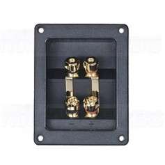 VS06 Rectangular plate bi-wiring screw terminals Gold - 96x123mm