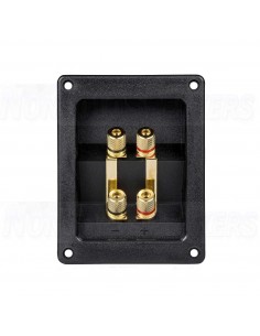 VS08 Rectangular plate bi-wiring screw terminals Gold - 96x123mm