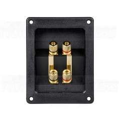 VS08 Rectangular plate bi-wiring screw terminals Gold - 96x123mm