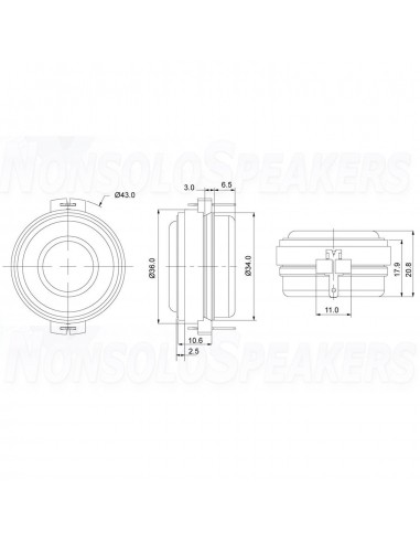 SB Acoustics SB36WBAC21-4  fullrange 4 ohm, 1 inch