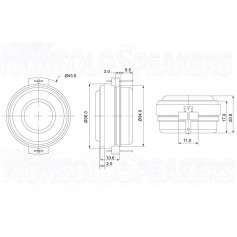 SB Acoustics SB36WBAC21-4  fullrange 4 ohm, 1 inch