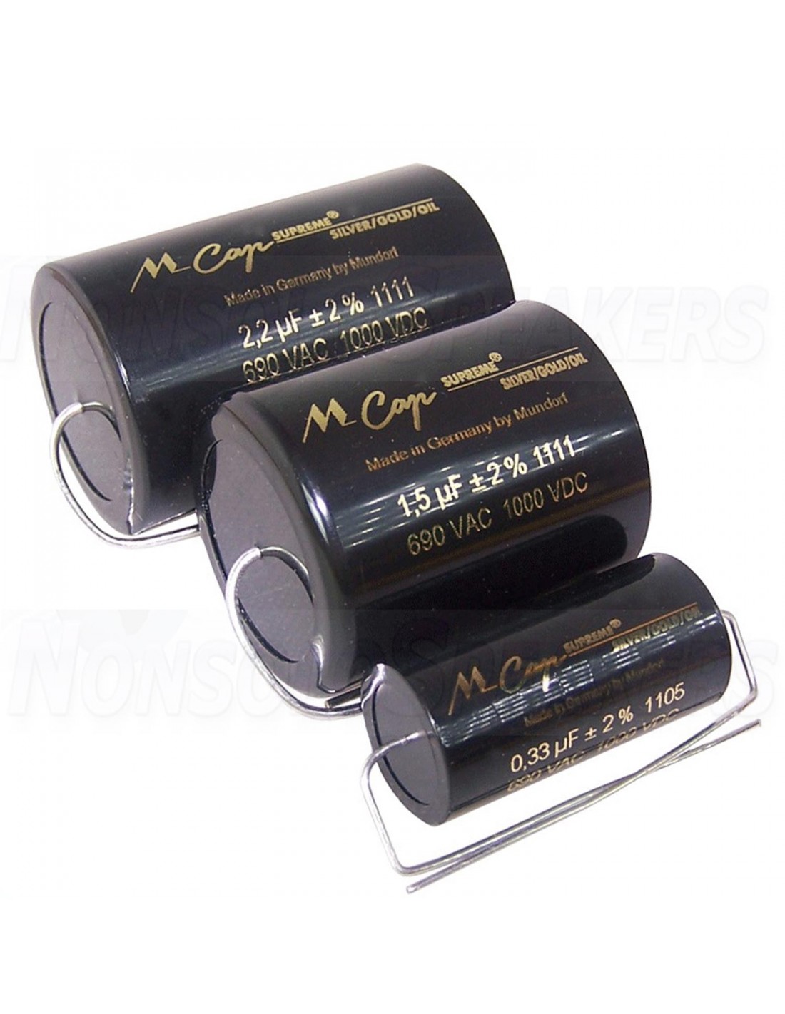 1 Paar/1 Pair 0,033uF-33nF-1200V Mundorf MCap Supreme Silver-Gold film capacitor 