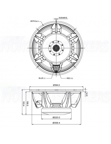 SB Audience  ROSSO-15SW800 8 ohm 15 inch