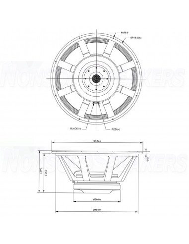 SB Audience ROSSO-21SW800, 8 ohm, 21 inch