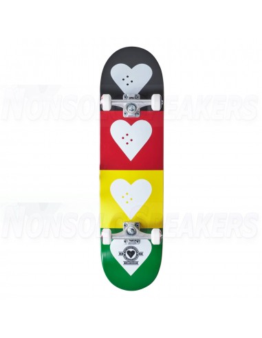 Heart Supply Logo Complete Skateboard Quad Rasta 8.25"