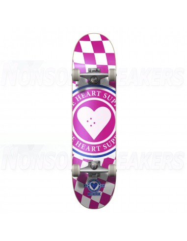 Heart Supply Insignia Check Complete Skateboard Pink 7.75"