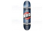RAD Checker Stripe Complete Skateboard Navy 7.75"