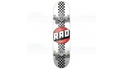 RAD Checker Stripe Complete Skateboard White 7.75"