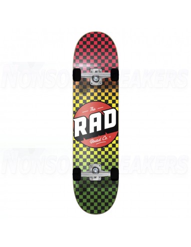 RAD Checkers Progressive Complete Skateboard Rasta 8"