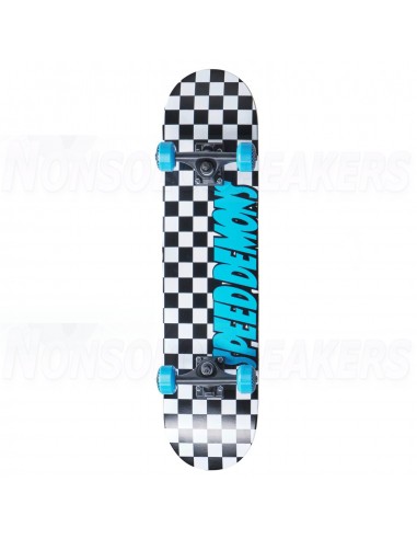 Speed Demons Checkers Complete Skateboard Checkers Blue 7.75"