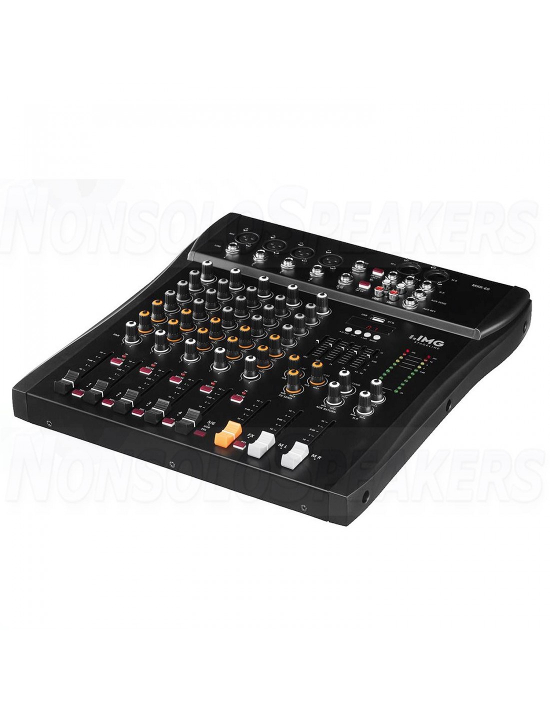 IMG Stageline MXR-60 6-Kanal Analog Mixer Audio-Mischpult 5-EQ Bluetooth MP3 USB 