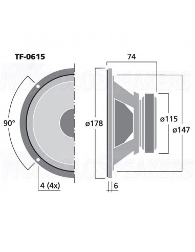 Monacor TF-0615 PA bass-midrange 100 W 8 Ω