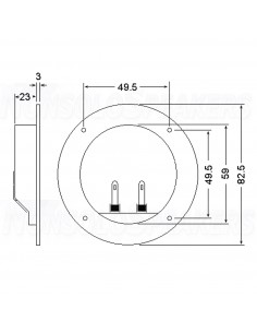 Binding post Terminal T82 Round plate Wire Gold- Ø82 mm 2