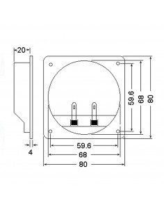 Binding post Terminal T80 Round plate Wire Gold- Ø80 mm 2