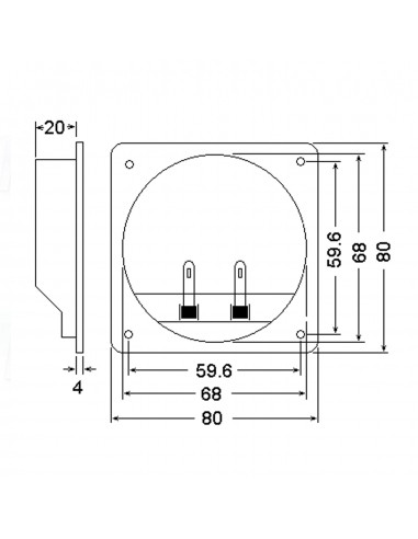 Binding post Terminal T80 Round plate Wire Gold- Ø80 mm