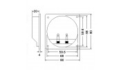 Binding post Terminal T80 Round plate Wire Gold- Ø80 mm