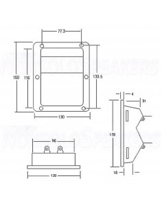 Binding post T150/130 Terminal Wire Gold - 150x130 mm 2