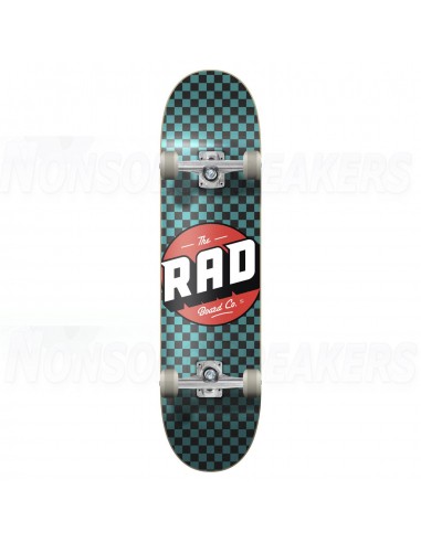 RAD Checkers Progressive Complete Skateboard Black/Teal 8"