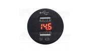 FOUR Connect 4-600156 Waterprof USB-Charger With Voltage Display