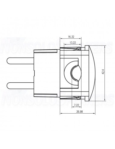 Viborg Audio LE505G - 90 ° Schuko connector 16A/250V - Gold plated