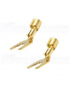 Copper fork gold plated - 5.9-8 mm (Pair)