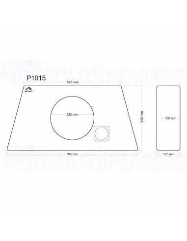 P1015 subwoofer enclosure 10"/25cm 8 liters