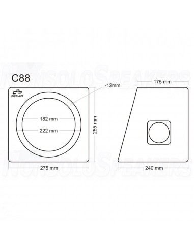 C88 subwoofer enclosure 8"/20cm 8 liters