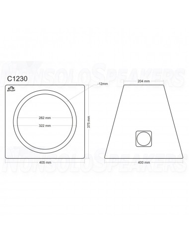 C1230 subwoofer enclosure 12"/30cm 30 liters
