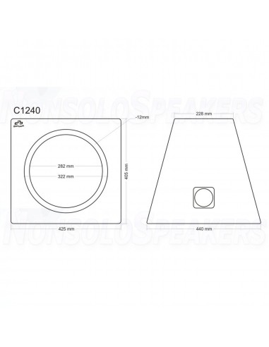 C1240 subwoofer enclosure 12"/30cm 40 liters