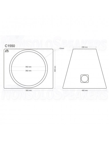 C1550 subwoofer enclosure 15"/38cm 50 liters