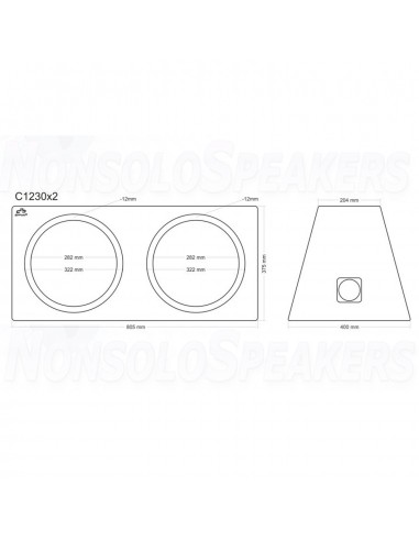 C1230x2 subwoofer enclosure 2 x 12"/30cm 30 liters