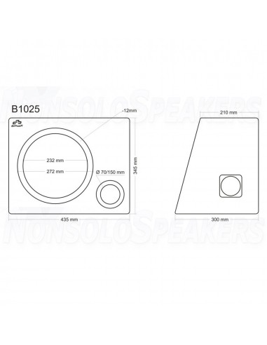 B1025 subwoofer enclosure 10"/25cm 25 liters