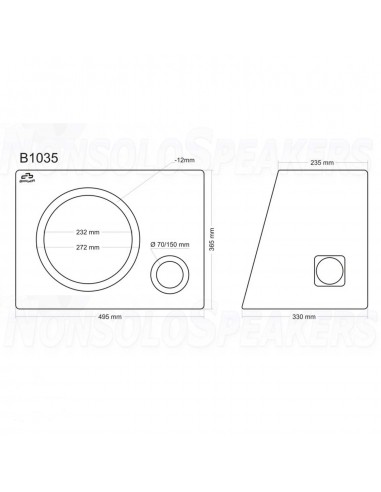 B1035 subwoofer enclosure 10"/25cm 35 liters