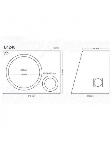 B1240 subwoofer enclosure 12"/30cm 40 liters