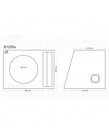 B1250s subwoofer enclosure 12"/30cm 50 liters