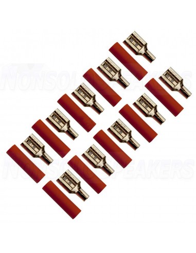 FOUR Connect 4-690745 Flat Connector 2.5mm², Width 6.3mm, Red, 10pcs