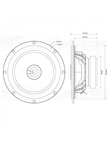 MTX Audio TX265C 165mm two way coaxial speakers