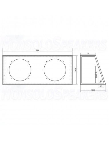 MTX Audio RTE12x2DV 2x 12" (300 mm) subwoofer bass reflex