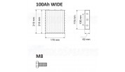 Winston WB-LYP100AHA(B) LiFeYPO4 3.3V 100Ah Wide