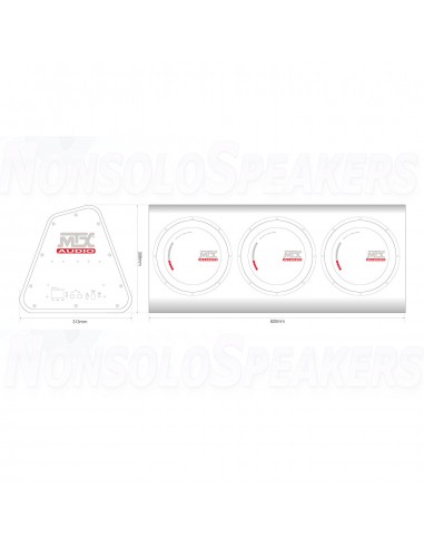MTX Audio RTP8x3 3x 8" (200mm) active car subwoofer