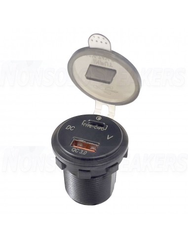 FOUR Connect 4-600162 waterprof USB-charger with voltage display