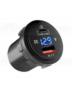 FOUR Connect 4-600162 waterprof USB-charger with voltage display