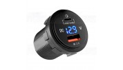 FOUR Connect 4-600162 waterprof USB-charger with voltage display
