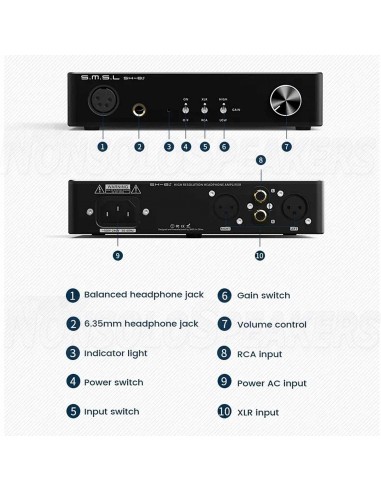 SMSL SH-8S headphone amplifier