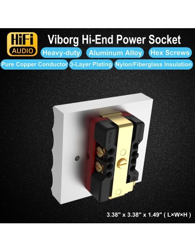 Viborg VM01G - USA copper wall socket + aluminum plate