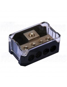 XPL PDB01B Current distributor nickel plated, input cable 0AWG, output 4x4AWG - Blister
